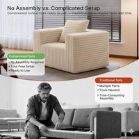 No assembly — arrives compressed, tool-free