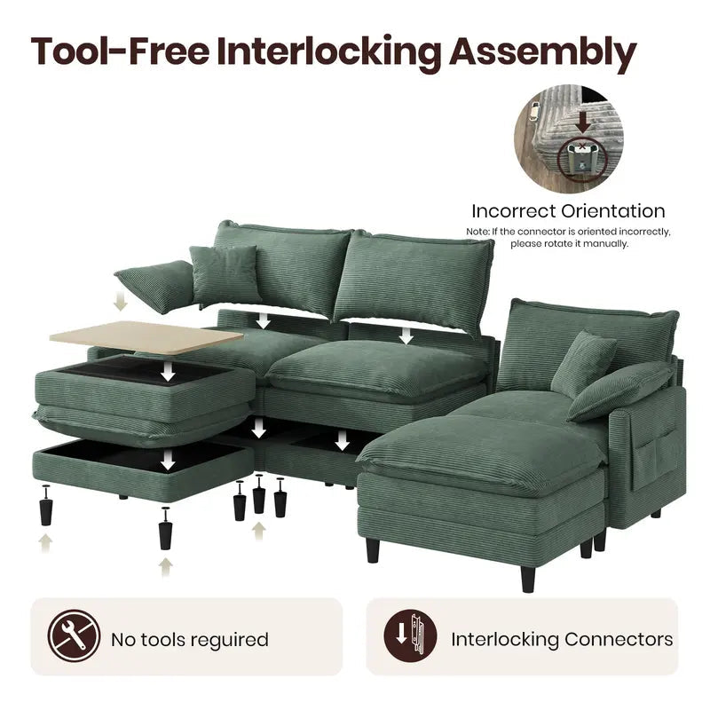Tool-free interlocking assembly