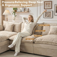 Pressure-relieving deep seat and ergonomic back support