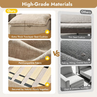 High-grade materials — thick two-layer seat cushion, pet-compatible fabric, velcro-secured modules